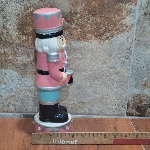 Lights Up Pink Nutcracker 12 Inch Tall Christmas Decor - Picture 11 of 13